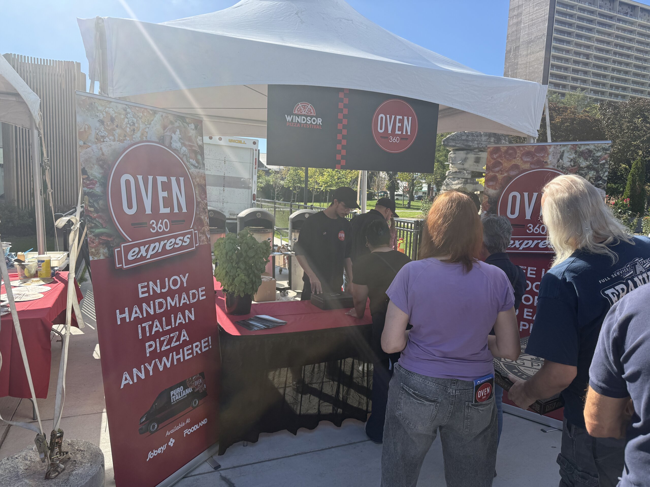 Oven 360 Express tent with pizza ovens at the Windsor Pizza Festival 2026